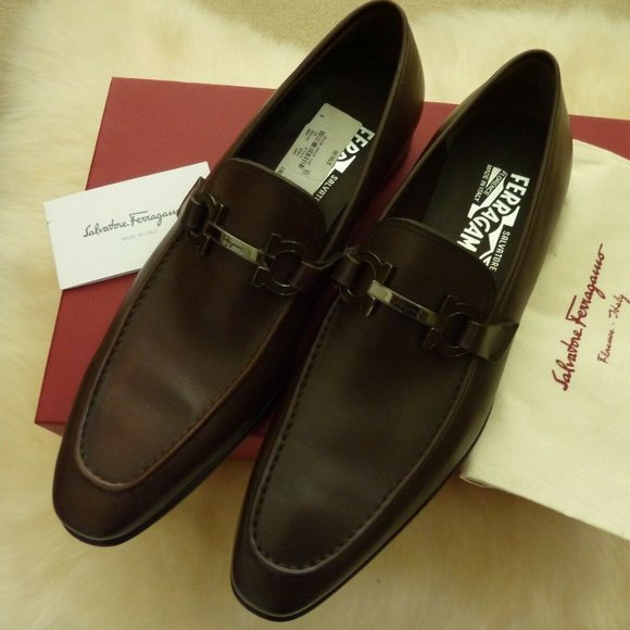 $780 Salvatore Ferragamo 'Loris' Loafer 8D (Brown) - Picture 1 of 8